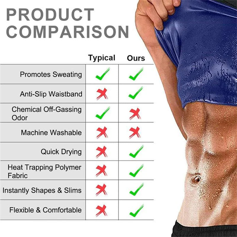 Men Neoprene Sweat Sauna Vest Waist Trainer Slimming Body Shapers Vest Shapewear Corset Gym Underwear Women Fat Burn Tank Top