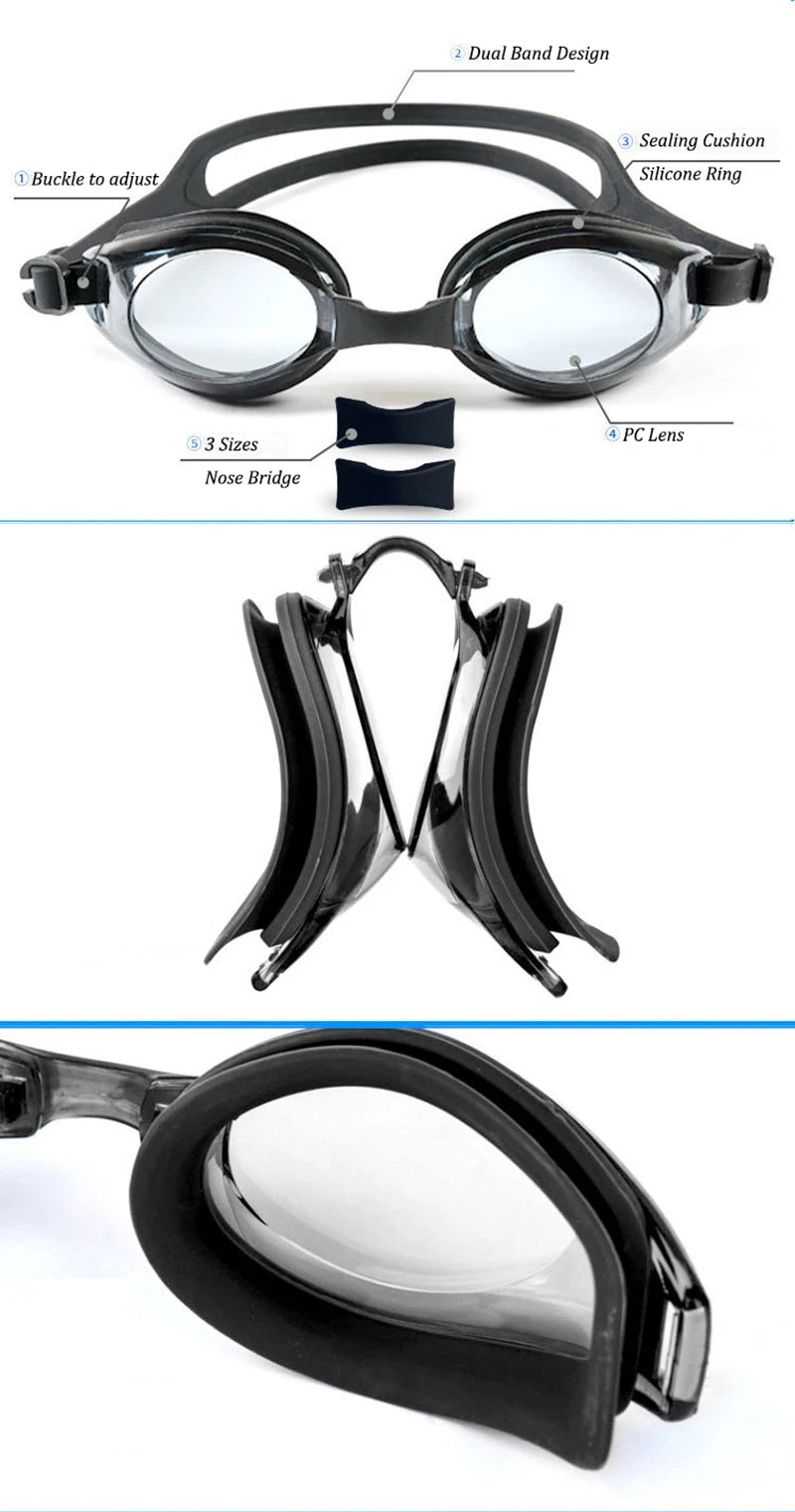 Myopia Swim Goggles Men Women Child Swimming Pool Eyewear Water Sport Waterproof Eyeglasses Anti Fog UV Protect Optical Glasses