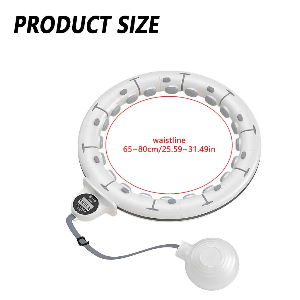 Smart Weighted Fitness Hu La Hoop Fitness Massage Exercise Circle with Ball and Counter for Adults Weight Loss